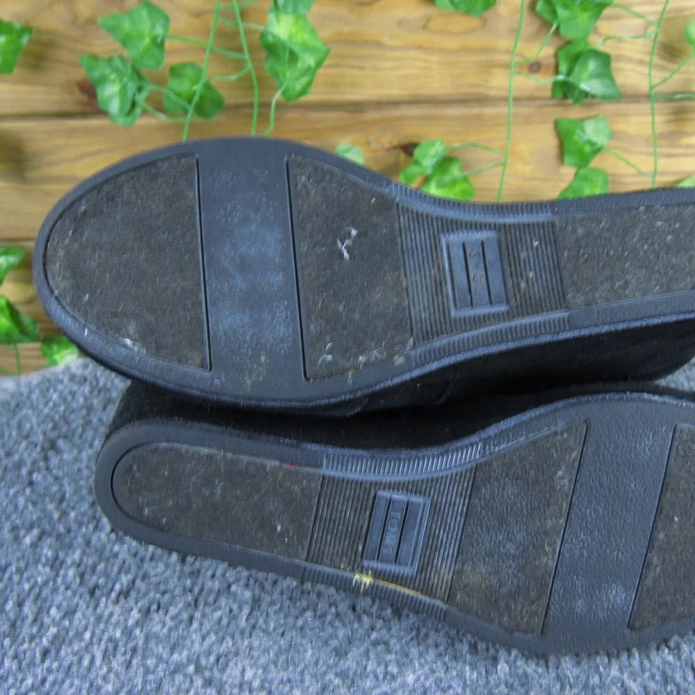 TOMS Kala Chukka Black Suede‎ Lace Up Ankle Wedge Booties Womens Shoes 7.5